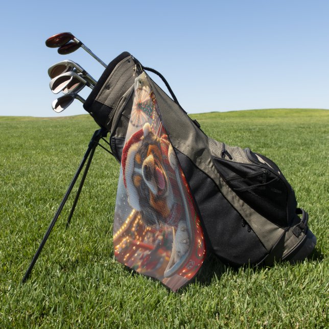 Toalla De Golf Bouviers des Flandres Dog Roller Coaster Navidades (Verde)