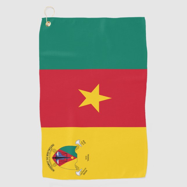 Toalla De Golf Brazos con cubierta de bandera de Camerún (Anverso)