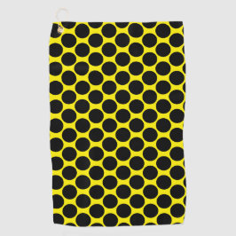 Toalla De Golf Bright Yellow with Black Dot Style