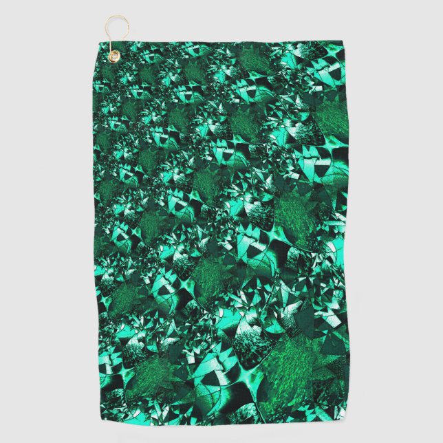 Toalla De Golf Brillo, tonos verdes de relieve (Anverso)