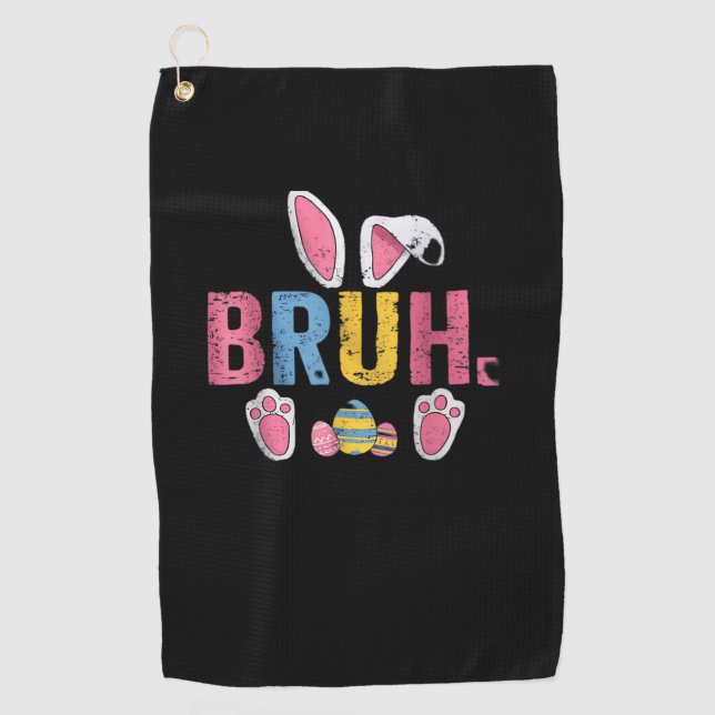 Toalla De Golf Bruh Easter Bunny Cute Meme Para Niños _7 (Anverso)