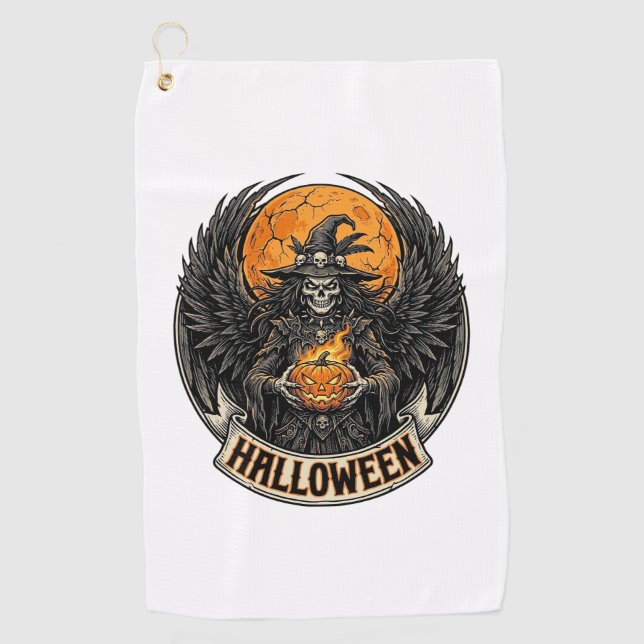 Toalla De Golf Bruja Vintage de Halloween Gótico (Anverso)