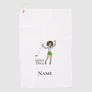 Toalla De Golf Brunette Woman Golf Diva Golf Toalla