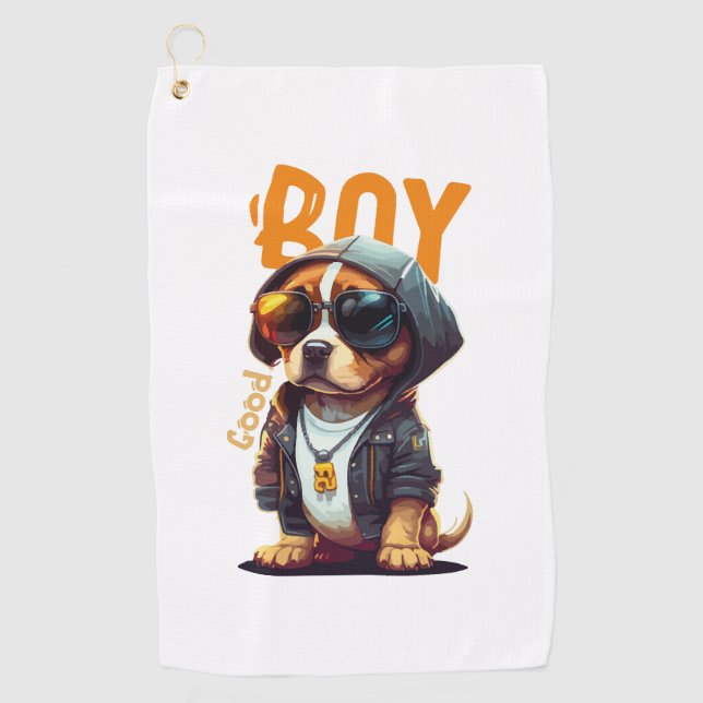 Toalla De Golf Buen chico perro cachorro (Anverso)