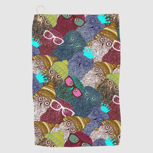 Toalla De Golf Búho en la corona (Anverso)