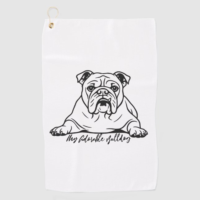 Toalla De Golf Bulldog Adorable (Anverso)