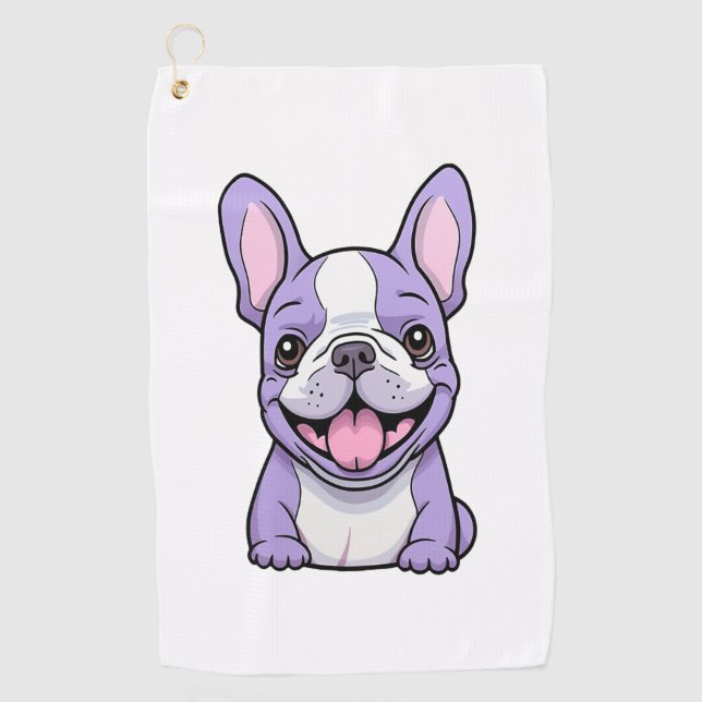 Toalla De Golf Bulldog francés Lilac (Anverso)
