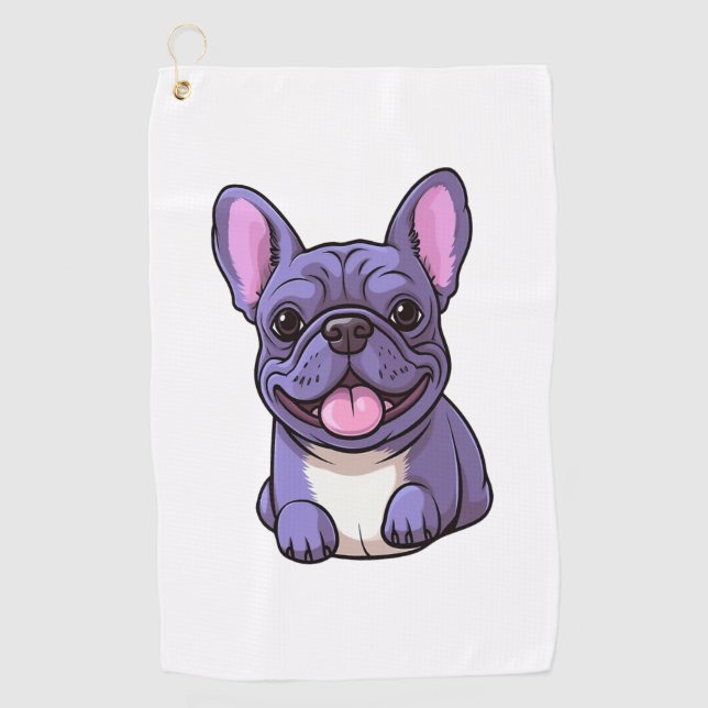 Toalla De Golf Bulldog francés Lilac (Anverso)