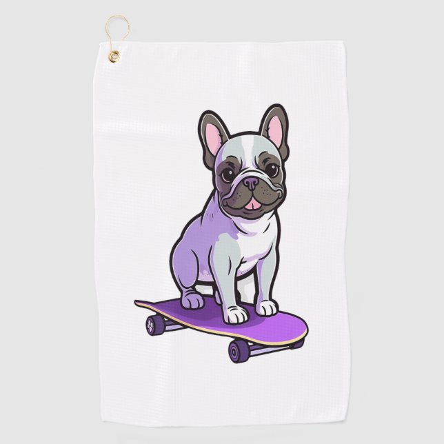 Toalla De Golf Bulldog francés Lilac (Anverso)