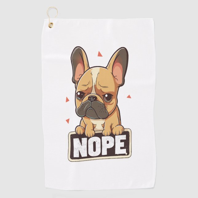 Toalla De Golf Bulldog francés Nope (Anverso)