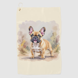 Toalla De Golf Bulldog Francés Perro Frenchie Lindo Color Canela