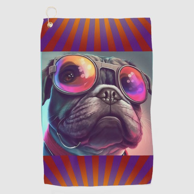 TOALLA DE GOLF BULLDOG FUNNY GOLF TOWEL (Anverso)