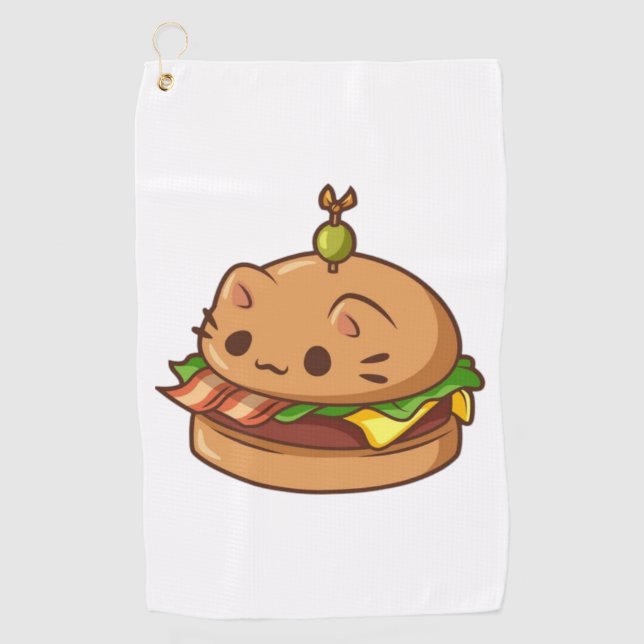 Toalla De Golf Burger de gatos 2 (Anverso)