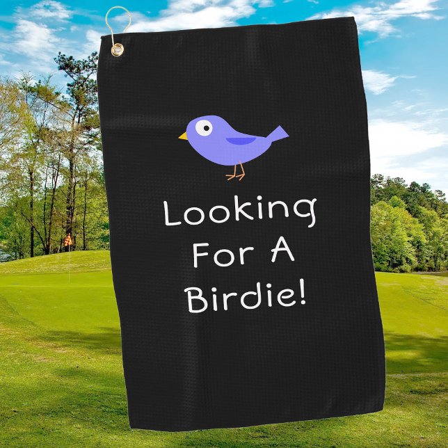 Toalla De Golf Buscando Un Birdie Personaliza El Arte De Aves Cut (Subido por el creador)