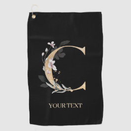 Toalla De Golf C Monograma Floral Personalizado