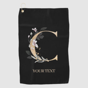 Toalla De Golf C Monograma Floral Personalizado
