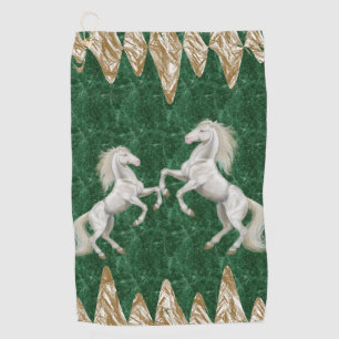 Toalla de Golf Caballo Blanco Verde Beige