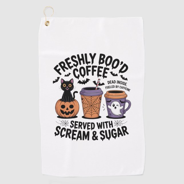 Toalla De Golf Café de Halloween de Freshly Boo'd (Anverso)