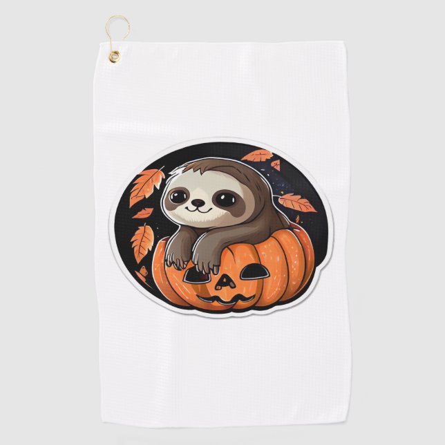 Toalla De Golf calabaza lenta Halloween pegatina camiseta sobredi (Anverso)