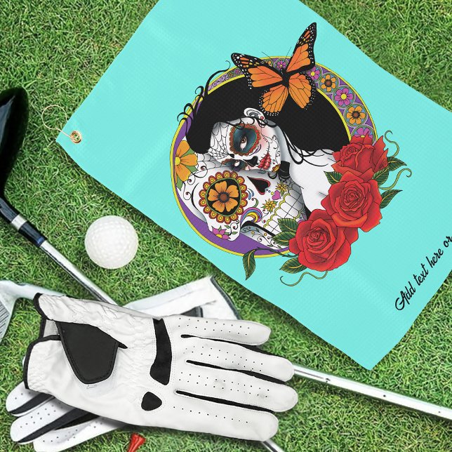 Toalla De Golf Calaveras de azúcar Art Nouveau (Subido por el creador)
