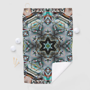 Toalla De Golf Caleidoscopio de estrella y hexágono con textura l