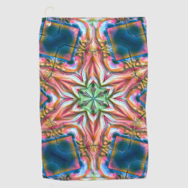 Toalla De Golf Caleidoscopio estelar en textura áspera, salmón qu