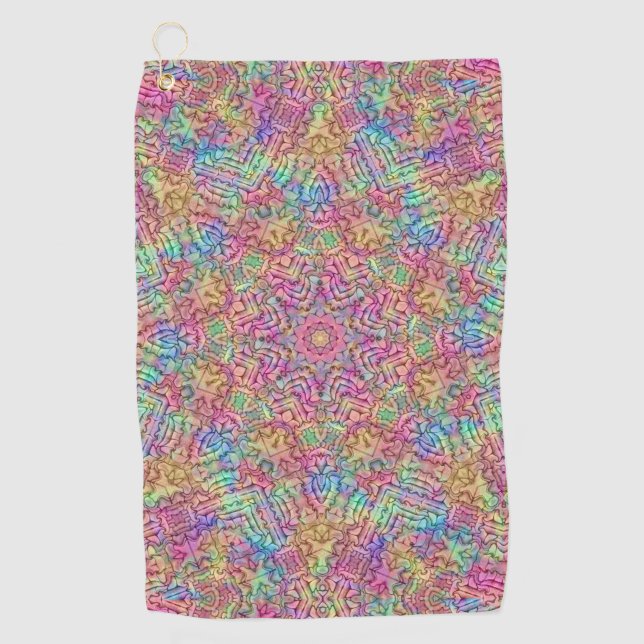 Toalla De Golf Caleidoscopio frío de color Techno (Anverso)