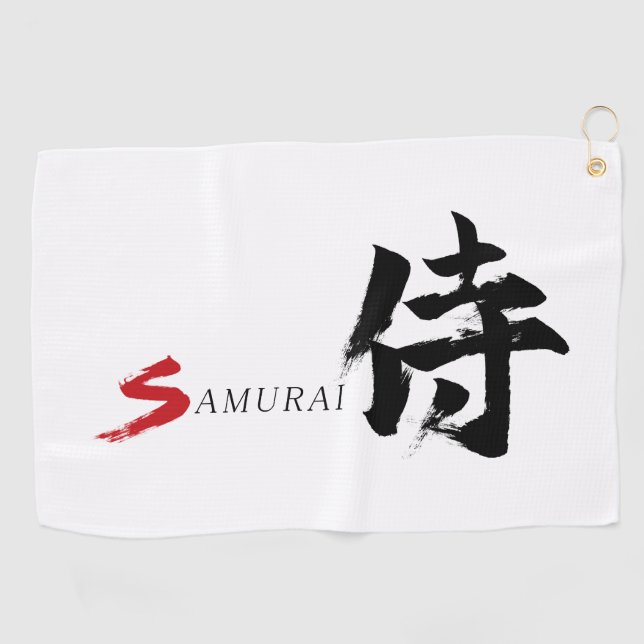 Toalla De Golf Caligrafía Japonesa Kanji Samurái (Horizontal)