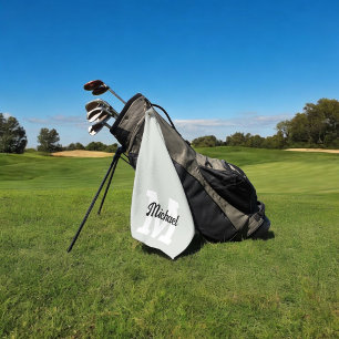 Toalla De Golf Calligrafía de guión monograma Sage Green