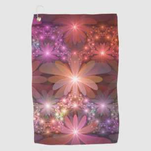 Toalla De Golf Cama De Flores Coloridas Brillantes Resumen Arte F