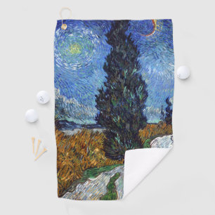Toalla De Golf Camino con Cipreses Impresionismo de Van Gogh