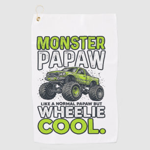 Toalla De Golf Camión Monstruo Papá Wheelie Cool Divertido Diseño