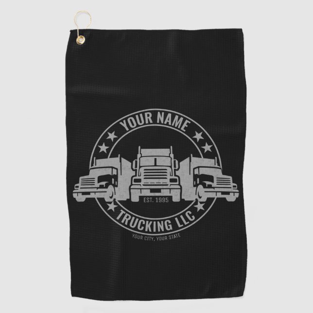 Toalla De Golf Camión Personalizado Big Rig Semi Camión (Anverso)