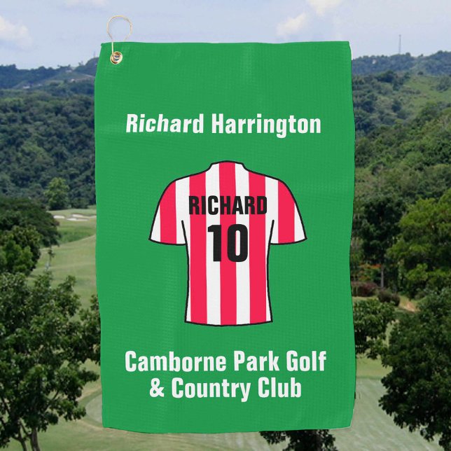 Toalla De Golf Camisas de fútbol en franjas roja y blanca (Subido por el creador)