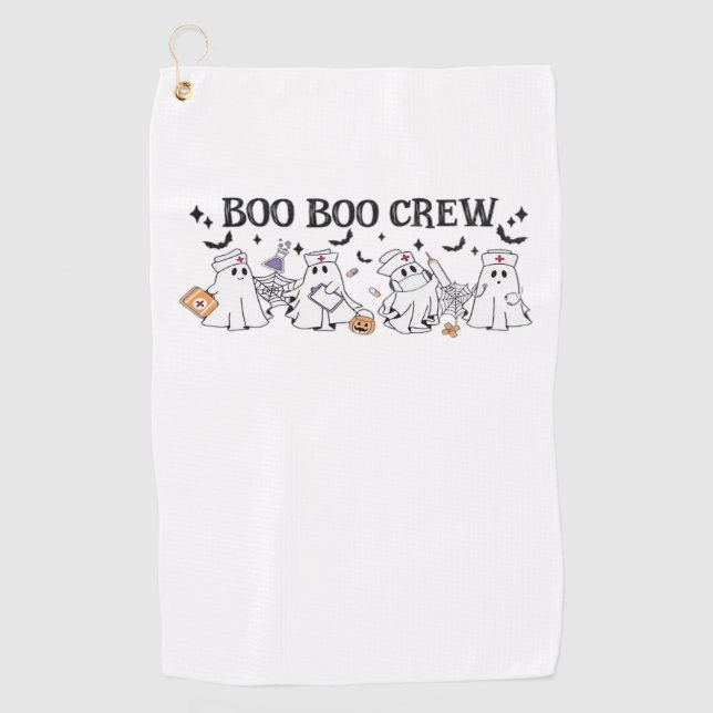 Toalla De Golf camiseta clásica de boo Boo Crew Halloween (Anverso)