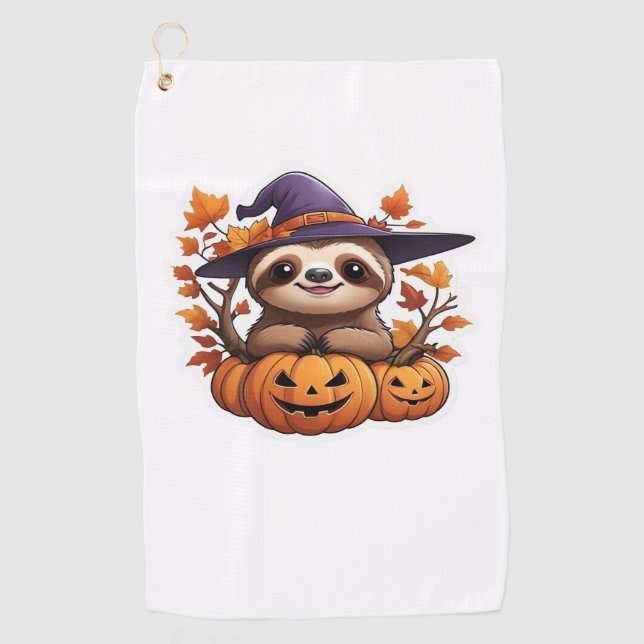 Toalla De Golf Camiseta clásica de Halloween Personalizado Sloth (Anverso)