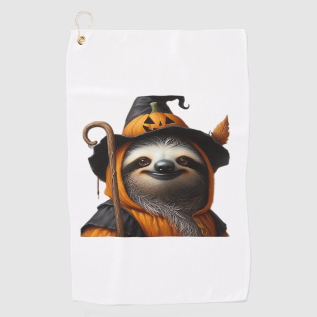 Toalla De Golf Camiseta clásica Sloth Halloween (Anverso)