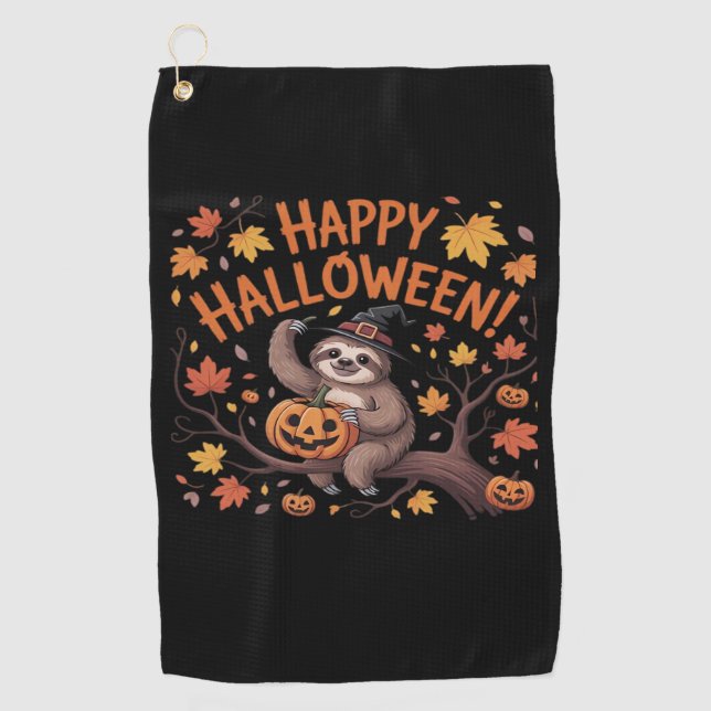 Toalla De Golf Camiseta clásica Sloth Halloween Day (Anverso)