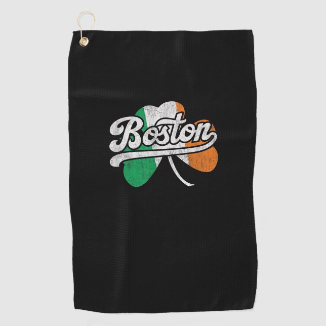 Toalla De Golf Camiseta de camiseta irlandesa de Boston (Anverso)