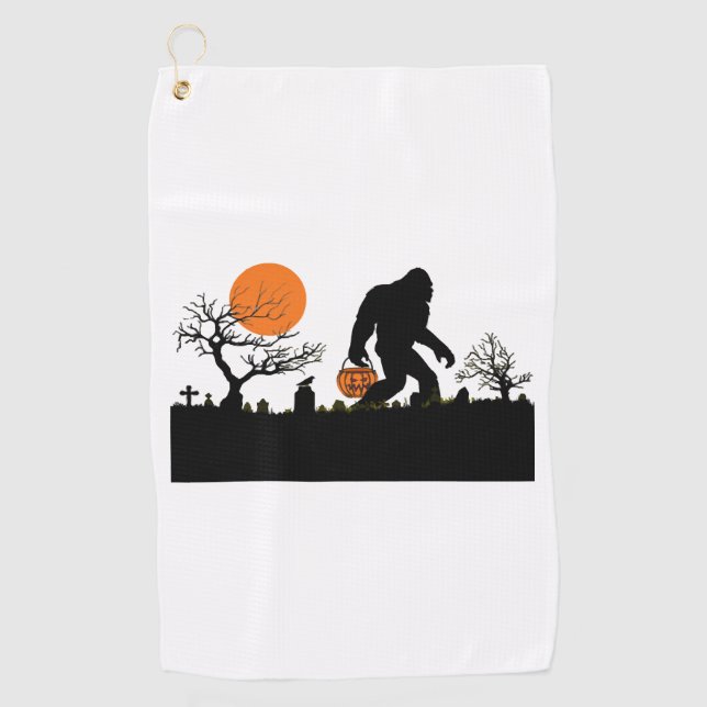 Toalla De Golf Camiseta divertida Sasquatch Bigfoot Halloween (Anverso)