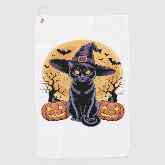 Toalla De Golf Camiseta esencial para calabaza de Halloween (Anverso)