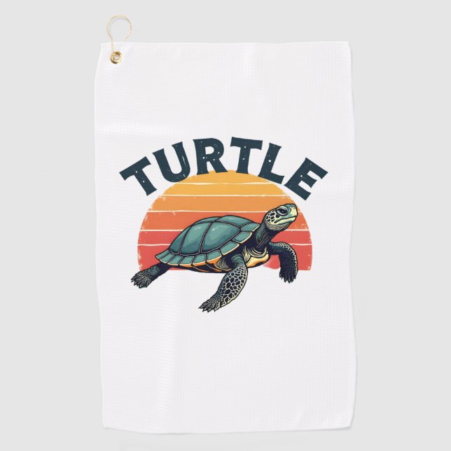 Toalla De Golf Camiseta Retro Turtle (Anverso)