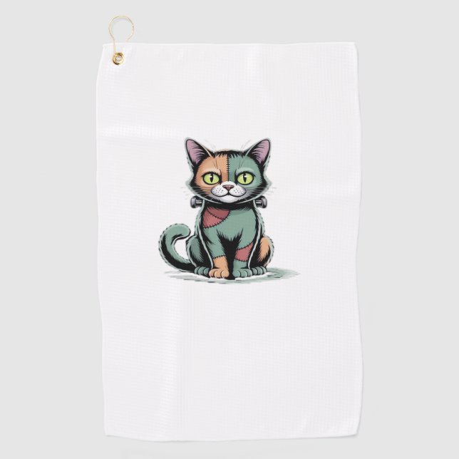Toalla De Golf Camiseta sobredimensionada FrankenCat (Anverso)