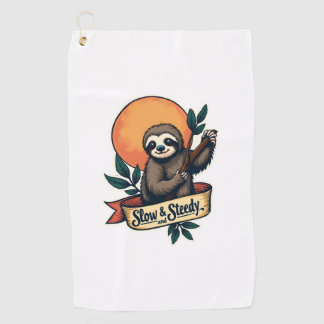 Toalla De Golf Camiseta vintage de perezoso Diseño de humor lento