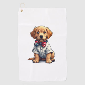Toalla De Golf Camiseta Vintage del Patriota Cachorro de EE. UU. 