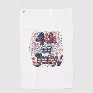 Toalla De Golf Camiseta Vintage Patriótica Fuegos Artificiales 4 