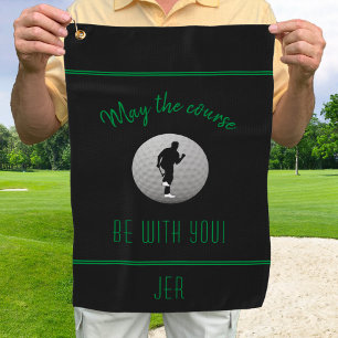Toalla De Golf Campo de Golf Golfista Negro Divertido Monograma M