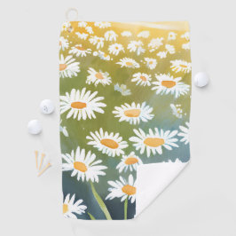 Toalla De Golf Campo de Margaritas | Pintura Floral de Pradera de