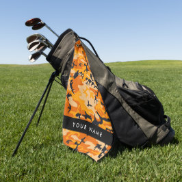 Toalla De Golf Camuflaje naranja Su nombre Personaliza