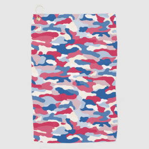 Toalla De Golf Camuflaje rojo blanco y azul